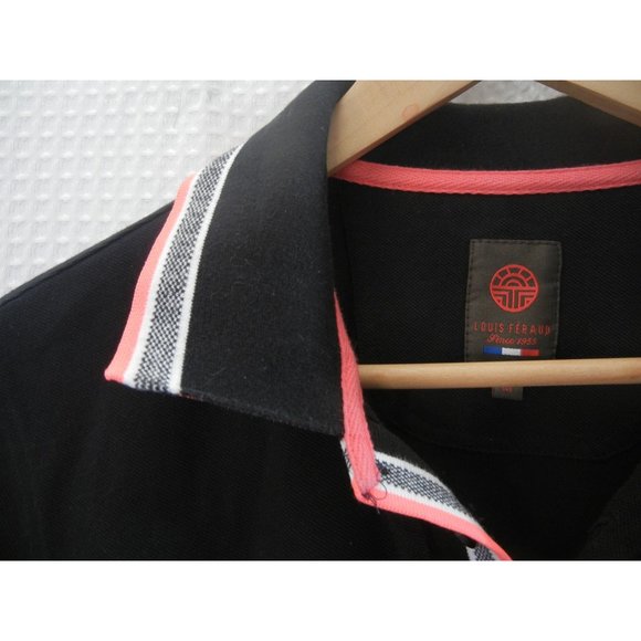 Louis Ferauo black golf, tennis polo shirt Medium 38" chest, women's polo - Picture 7 of 9